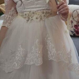 Elegant White Lace Dress with Beaded Details